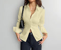 Aahwan Women Polyester Modern Fit Solid Front Button Long Sleeve Casual Shirt