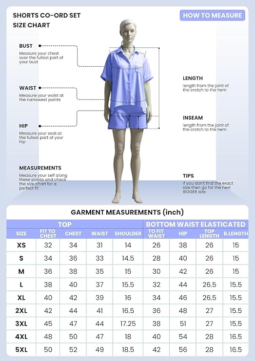 Co-ord Set for Women | Stylish Solid Poly Lycra Cotton Textured Pyjama Set | Oversized Loose Fit Top & Shorts for Summer Travel Beach & Holiday