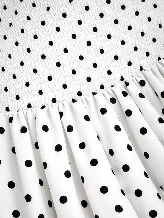 Aahwan Polka Dots Halter Long Dress Backless A Line Flared Vintage Party Club Dresses for Women's & Girl's
