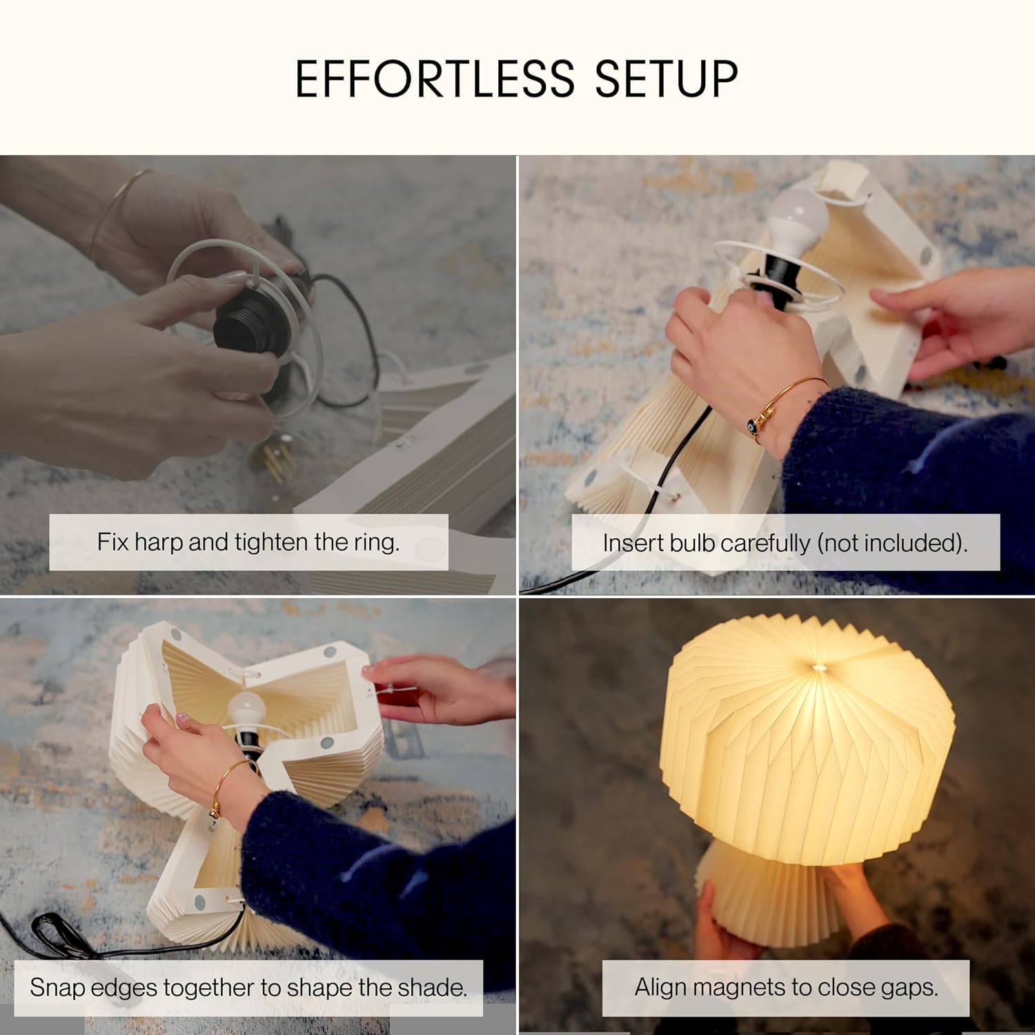 Ori Origami Table Lamp – 32cm Ambient Night Lamp with Premium Laminated Lampshade | Dust & Water Resistant | Perfect for Living Room, Bedroom & Gifting