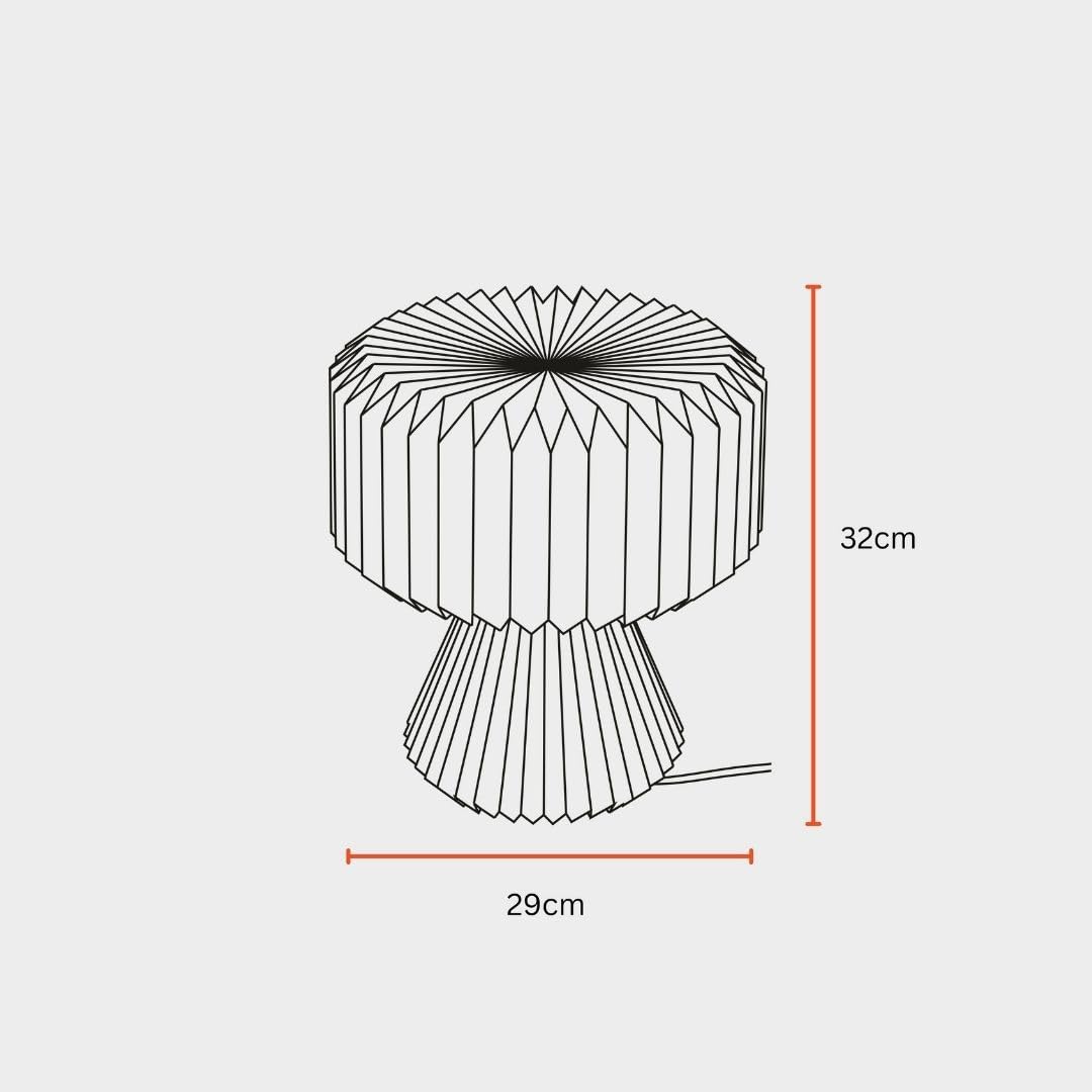 Ori Origami Table Lamp – 32cm Ambient Night Lamp with Premium Laminated Lampshade | Dust & Water Resistant | Perfect for Living Room, Bedroom & Gifting