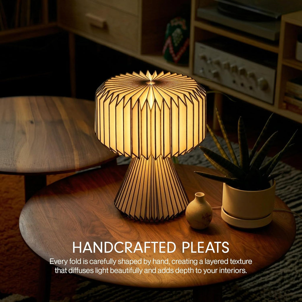 Ori Origami Table Lamp – 32cm Ambient Night Lamp with Premium Laminated Lampshade | Dust & Water Resistant | Perfect for Living Room, Bedroom & Gifting