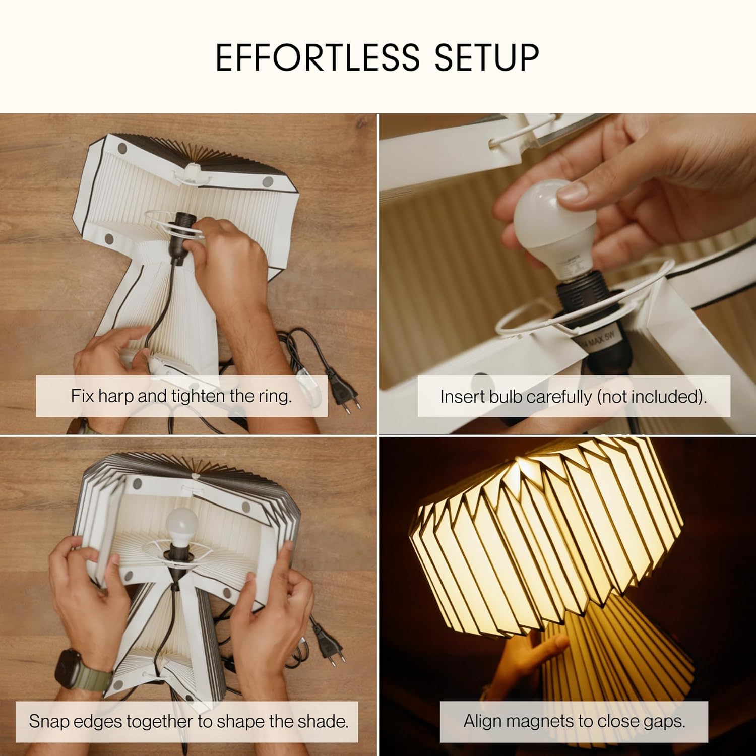 Ori Origami Table Lamp – 32cm Ambient Night Lamp with Premium Laminated Lampshade | Dust & Water Resistant | Perfect for Living Room, Bedroom & Gifting