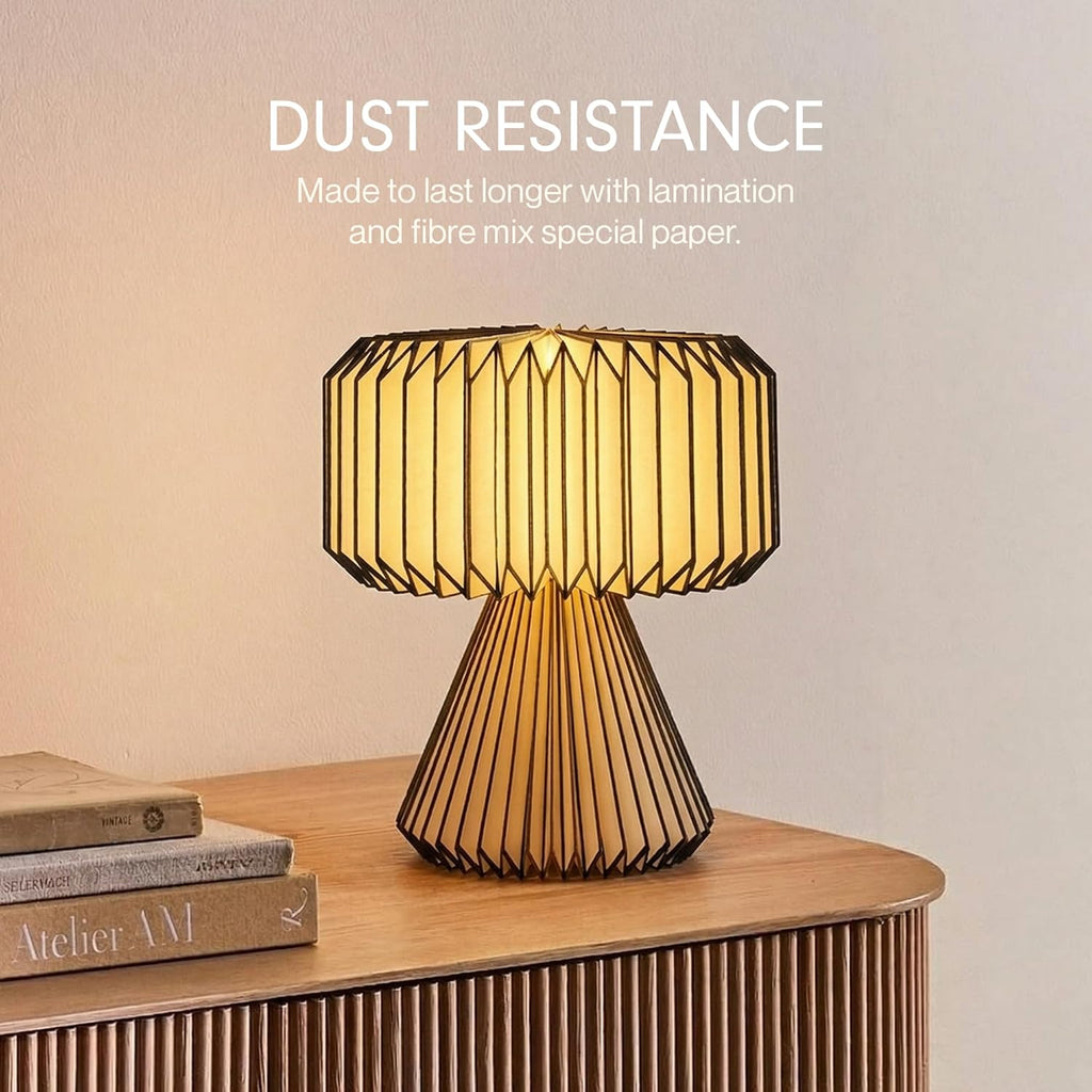 Ori Origami Table Lamp – 32cm Ambient Night Lamp with Premium Laminated Lampshade | Dust & Water Resistant | Perfect for Living Room, Bedroom & Gifting