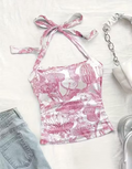 WIND Women's Printed Sleeveless Top – Trendy Polyester Crop Top