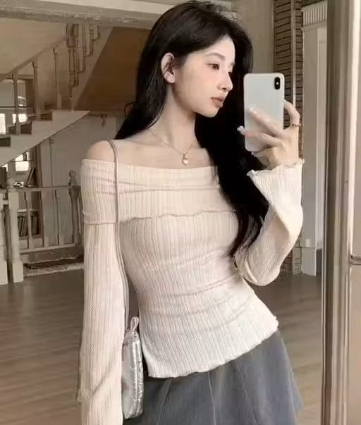 Solid Polyester Long Sleeve Top for Women | Latest Trendy Design